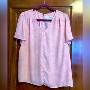 Liz Claiborne pink vneck pull over